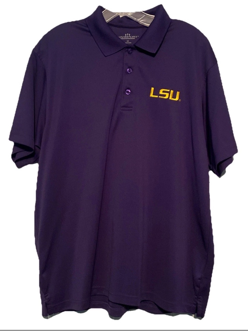LSU Men's Purple Short-Sleeve Polo Shirt
